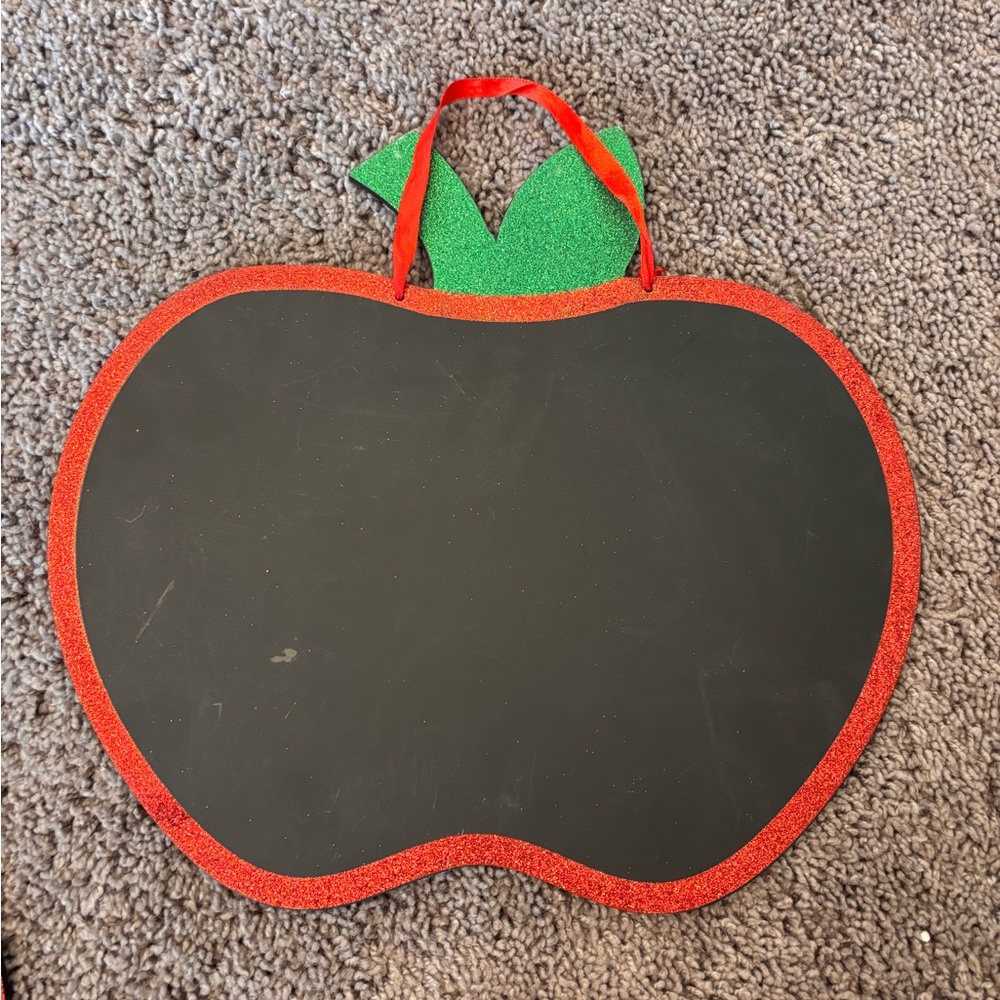 Apple Shaped Chalkboard with Red and Green Accents - Picture 2 of 2